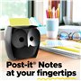 Post-it Dévidoir Noir + Z-Notes Post-it Super Sticky, Grand Format XXL, 90 Feuilles (101 mm x 101 mm) Jaune Canari - pour le Bur