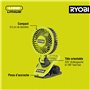 Ventilateur 4V USB Lithium - diamètre 9 cm -2 vitesses 120/90 tr/min - tête orientable haut/bas & droite/gauche - (Vendu sans ba