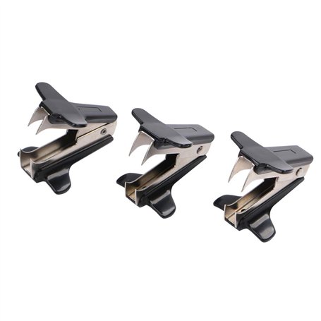 Eagle Mini Ôte-agrafes Bureau Dégrafeur Document pour Enlever des Agrafes en Acier Inoxydable Lot de 3 Noir