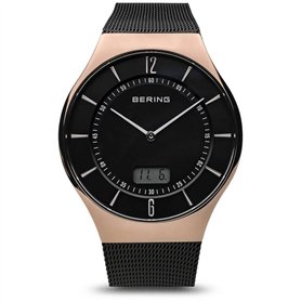 BERING Montre homme mouvement radio - collection radiocommandée avec acier inoxydable et verre saphir 51640-166