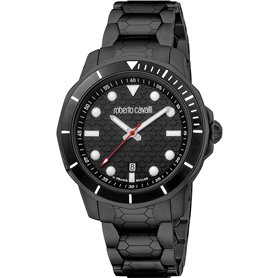 Roberto Cavalli Homme Analogique Quartz Montre avec Bracelet en Acier Inoxydable RV1G159M0071