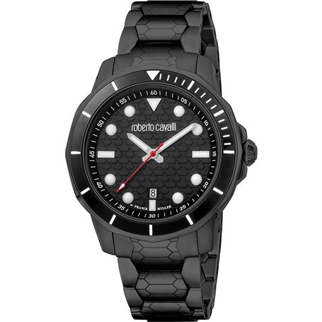 Roberto Cavalli Homme Analogique Quartz Montre avec Bracelet en Acier Inoxydable RV1G159M0071