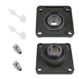 Lot de 2 roulements UCF206 de 30 mm à 4 boulons à bride carrée avec buse d'huile