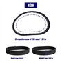 OTOTEC 2610389040 HTD201-3M Lot de 2 courroies d'entraînement en caoutchouc à 67 dents à boucle fermée compatible avec SKIL 1500