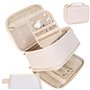 Hivexagon Trousse de Voyage pour Maquillage et Bijoux, Grande capacité, Portable, en Cuir PU, avec séparateurs Amovibles