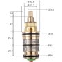 Cartouche Thermostatique et PoignéE en Laiton pour le Bain pour Mitigeur MéLangeur Barre de Douche Robinet Cartouche