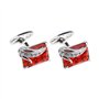 OTOTEC Paire de Boutons de Manchette en Cristal Rouge Mode Chemise Classique Manches Lien de Manchette Bijoux Délicat pour Homme