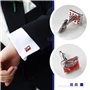OTOTEC Paire de Boutons de Manchette en Cristal Rouge Mode Chemise Classique Manches Lien de Manchette Bijoux Délicat pour Homme