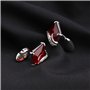 OTOTEC Paire de Boutons de Manchette en Cristal Rouge Mode Chemise Classique Manches Lien de Manchette Bijoux Délicat pour Homme