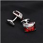 OTOTEC Paire de Boutons de Manchette en Cristal Rouge Mode Chemise Classique Manches Lien de Manchette Bijoux Délicat pour Homme