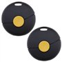 2pcs Étui à Clés de Voiture 1 Bouton Compatible avec Smart 450 Fortwo Remplacement sans Clé Entrée Intelligente Télécommande Por