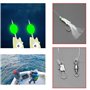 15pcs Matériel de Pêche en Mer Lumineux Crochet de Tête de Poisson en Soie Multicolore Accessoires de Crochet de Plume Tête de P