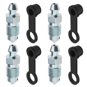 4pcs Vis de Purge M10x1mm avec Bouchon Anti-poussière pour Étrier de Frein à Disque Vis d'échappement Vis de Purge en Métal Galv