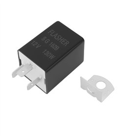 OTOTEC Relais électronique de clignotant 12 V à 3 broches avec dossier amovible en métal et indicateur LED