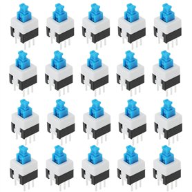 OTOTEC Lot de 20 Interrupteurs à Bouton-poussoir Tactiles 7x7 Mm Autobloquants Micro-interrupteurs à 6 Broches DPDT Mini-interru