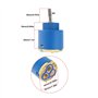 OTOTEC 1 Pièce Cartouche de Robinet en Céramique 35 Mm Compatible avec Robinet de Cuisine Et de Lavabo à Poignée Unique M6
