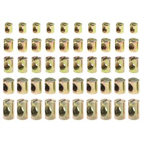 EMSea 50pcs Boulons de Baril Écrous Fendus Attaches pour Lit Bébé Table de Bureau Fixation de Meubles M5x8x10mm M6x10x12.5mm M6x