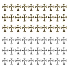 EMSea 60pcs Croix Nail Art Charms en Métal 3D Punk Ornements d'ongles pour Manucure Nail Art Artisanat DIY Accessoires Décoratio