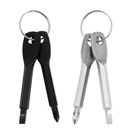 EMSea 4pcs Porte-clés Portable Tournevis en Acier Inoxydable Multi-fonction Porte-clés Tournevis Mini Tournevis Ensemble d'outil