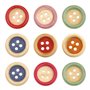 YINETTECH 150pcs Boutons Ronds en Bois 15mm 4 Trous Boutons de Couture Décoration pour DIY Couture Artisanat Tricot Costume Chem