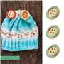 YINETTECH 150pcs Boutons Ronds en Bois 15mm 4 Trous Boutons de Couture Décoration pour DIY Couture Artisanat Tricot Costume Chem