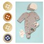 YINETTECH 150pcs Boutons Ronds en Bois 15mm 4 Trous Boutons de Couture Décoration pour DIY Couture Artisanat Tricot Costume Chem