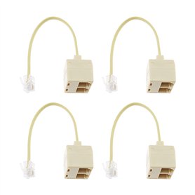 YINETTECH Lot de 4 répartiteurs téléphoniques bidirectionnels mâle vers femelle RJ11 6P4C