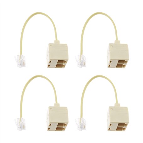 YINETTECH Lot de 4 répartiteurs téléphoniques bidirectionnels mâle vers femelle RJ11 6P4C