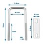 YINETTECH Lot de 4pcs Boulons en U Carrés M8 en Acier Inoxydable 304 avec Écrous et Rondelles de 42mm de Largeur Intérieure pour