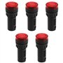 YINETTECH Lot de 5 voyants lumineux rouges AC/DC 22 mm avec buzzer sur panneau d'alarme clignotante LED rouge pour panneau de co