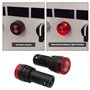 YINETTECH Lot de 5 voyants lumineux rouges AC/DC 22 mm avec buzzer sur panneau d'alarme clignotante LED rouge pour panneau de co