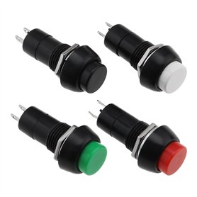 YINETTECH 4 Pièces Interrupteur à Bouton de Klaxon de Voiture à 2 Broches Interrupteur à Bouton de Réinitialisation Automatique