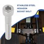 YINETTECH Lot de 15 Boulons à Tête Creuse pour Tige de Selle de Vélo M8 X 45mm en Acier Inoxydable 304 A2 Résistant à La Corrosi