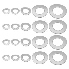 YINETTECH 250 Pièces Rondelles Ondulées Ressort 304 Rondelle Ondulée en Acier Inoxydable DIN 137 B Rondelle à Ressort M5 M6 M8 M