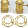 YINETTECH 2PCS Abat-jours en Laiton pour Lampe de 60 Mm avec Fixations à Vis Sécurisées pour Lampes Suspendues Conceptions d'écl