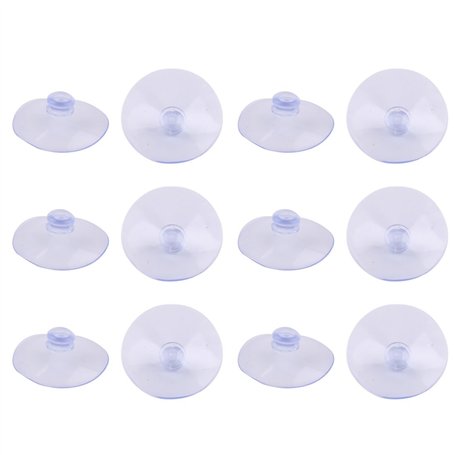 sourcingmap 12pcs Ventouses Anti-collision Transparente en Caoutchouc pour Verre Bureau Maison Coussinet Suspension à Ventouse V