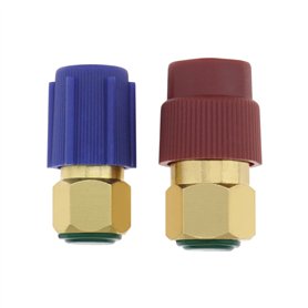 VGOL Lot de 2 adaptateurs R12 vers R134A côté Bas et Haut R12 vers R134A - Connecteur rétro Compatible avec la Plupart des véhic
