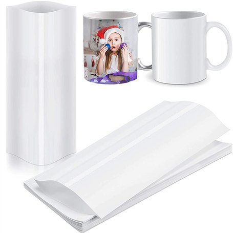 Oidnvay 70 PièCes Film Emballage RéTractable par Sublimation 5X10 Pouces Film RéTractable Transfert Chaleur Sacs D'Emballage RéT
