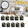 Micvtve 10 PièCes SéRies Bricolage Mouvement Silencieux Mains Mur Horloge à Quartz MéCanisme de Mouvement Outils de RéParation P