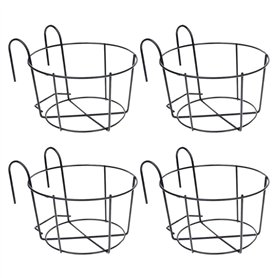 Erpmlyo 4 PièCes -Corps Suspendus JardinièRes Porte-Pots de Fleurs Plante Fer Supports ClôTure MéTal en Pot Support Monté Balcon