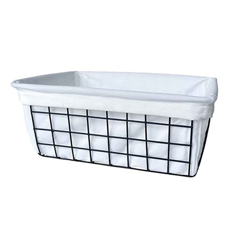 Qezodsx Panier de Rangement en Fer Panier de Rangement en Tissu 1 Paquet de Paniers en Métallique pour Le Rangement