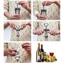 Plmvhpb 1 PCS Décapsuleur pour Vin Rouge Portable en Acier Inoxydable Type à Aile Sommelier Métal Tire-Bouchon pour Vin Ouvre-Bo