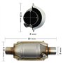 Qeunrtiy Convertisseur Catalytique Universel D'EntréE/Sortie, avec Port O2 et Bouclier Thermique 53004 Convertisseur Catalytique