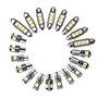 FITTG 20Pcs Voiture Ampoules LED Kit IntéRieur DôMe Coffre Plaque de Porte LumièRe Super Canbus Erreur IntéRieure Lampe IntéRieu