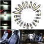 FITTG 20Pcs Voiture Ampoules LED Kit IntéRieur DôMe Coffre Plaque de Porte LumièRe Super Canbus Erreur IntéRieure Lampe IntéRieu