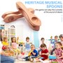 Sudemota 2 PièCes CuillèRes Musicales en Bois Instrument de Percussion Folklorique CuillèRes Musicales en Bois Naturel CuillèRes