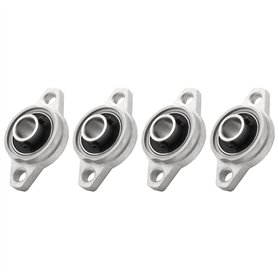 Lobamop Lot de 4 roulements auto-alignés KFL001 12 mm avec palier à bride en alliage de zinc - Boîtier de roulement rhombique