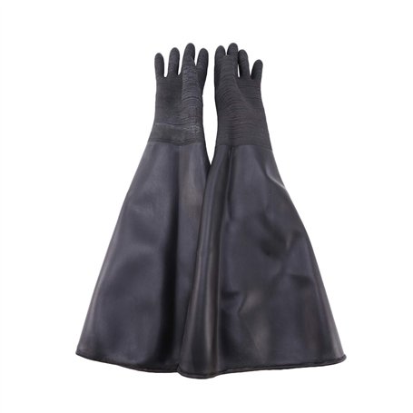 Nvanvmm Gants de sablage en caoutchouc noir à rayures abrasives pour armoire de sablage 65 x 30 cm