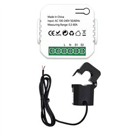 Niukuyu Tuya Smart Life ZigBee Compteur D'éNergie 80A avec Pince de Transformateur de KWh Moniteur de Statistiques D'éLectricité