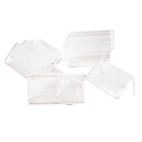 Myqqhbs Lot de 50 mini porte-étiquettes transparents en plastique acrylique 2 x 4 cm